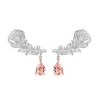Clips d'oreilles plume de paon