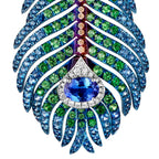 Pendants d'oreilles plume de paon