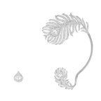 Bijou d'oreille asymétrique plume de paon