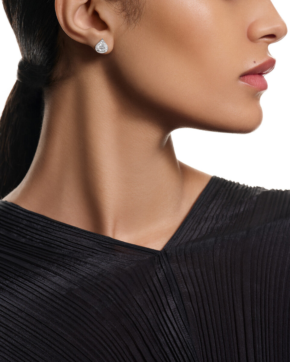 Bijou d'oreille asymétrique plume de paon