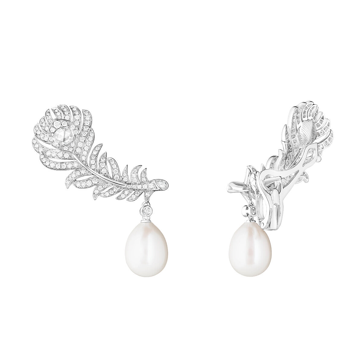 Boucles d'oreilles plume de paon