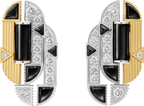 Boucles d'oreilles Géométrie & Contrastes, onyx, pavées