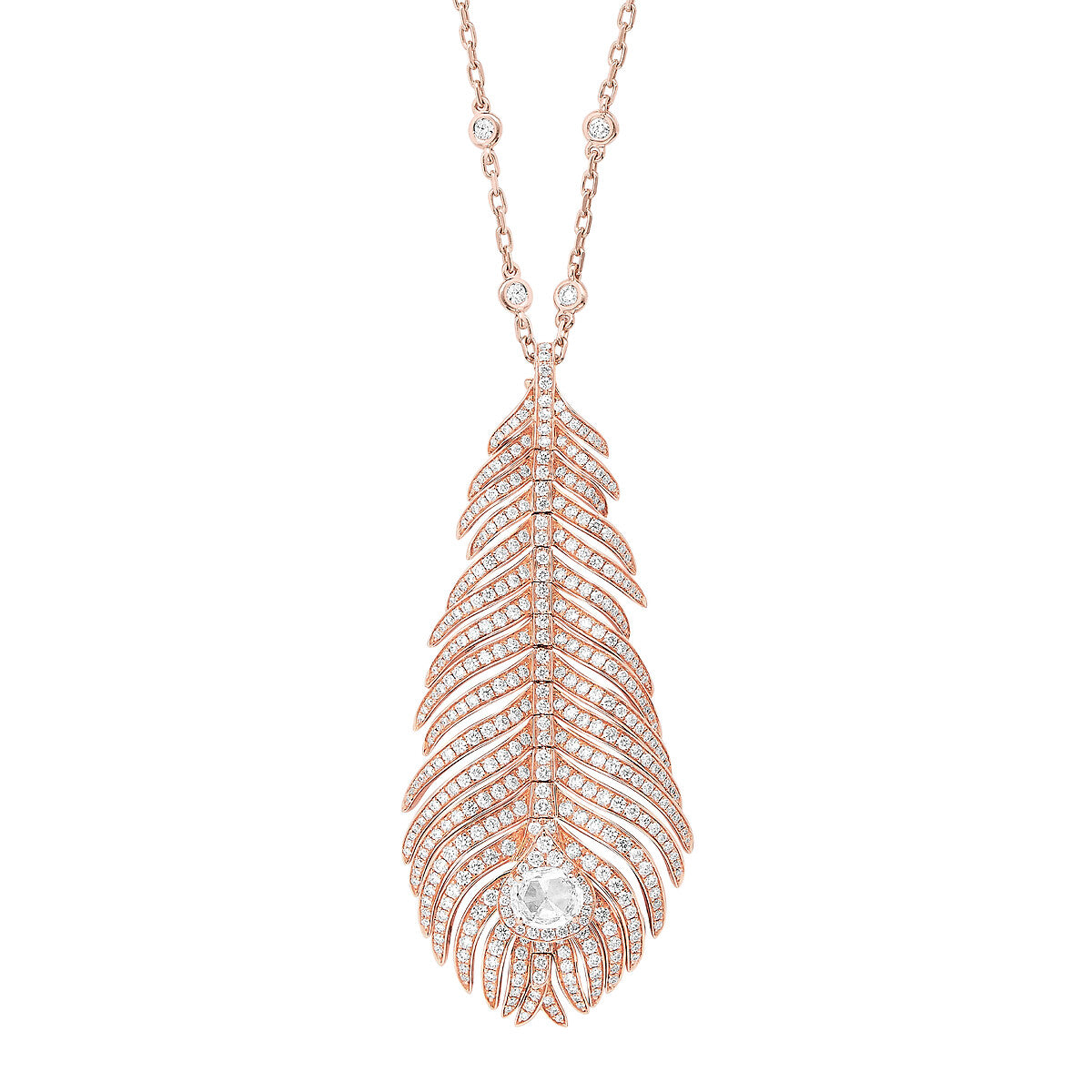 Pendentif plume de paon