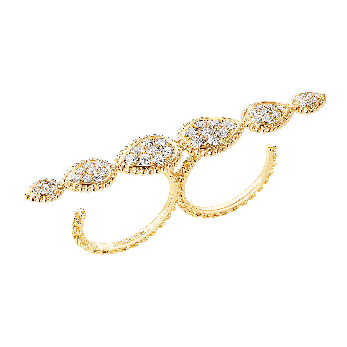 Bague double doigt serpent bohème