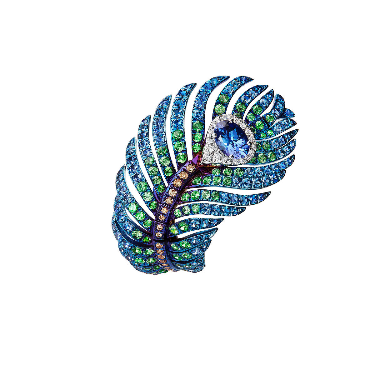 Bague plume de paon