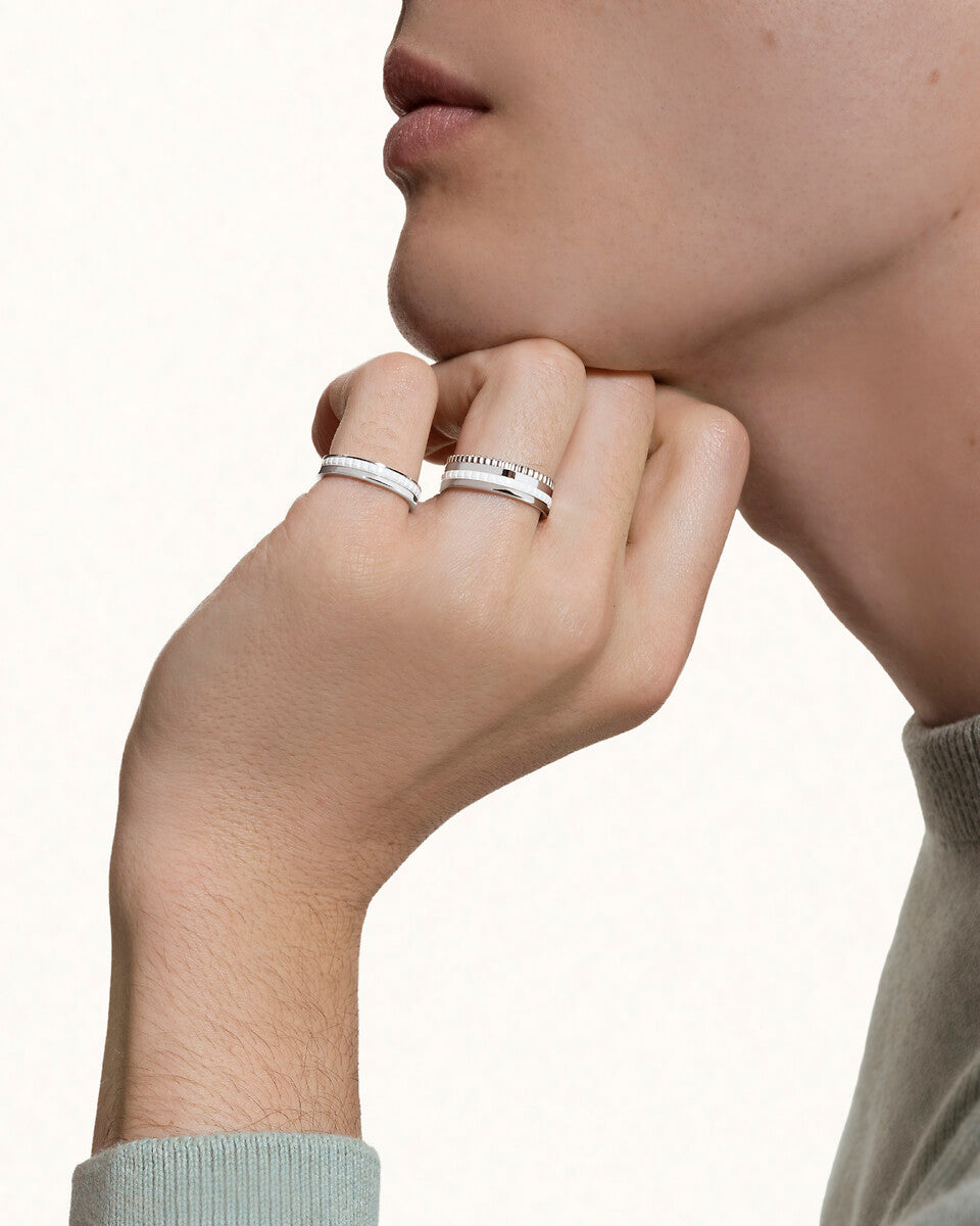 Bague quatre double white edition small