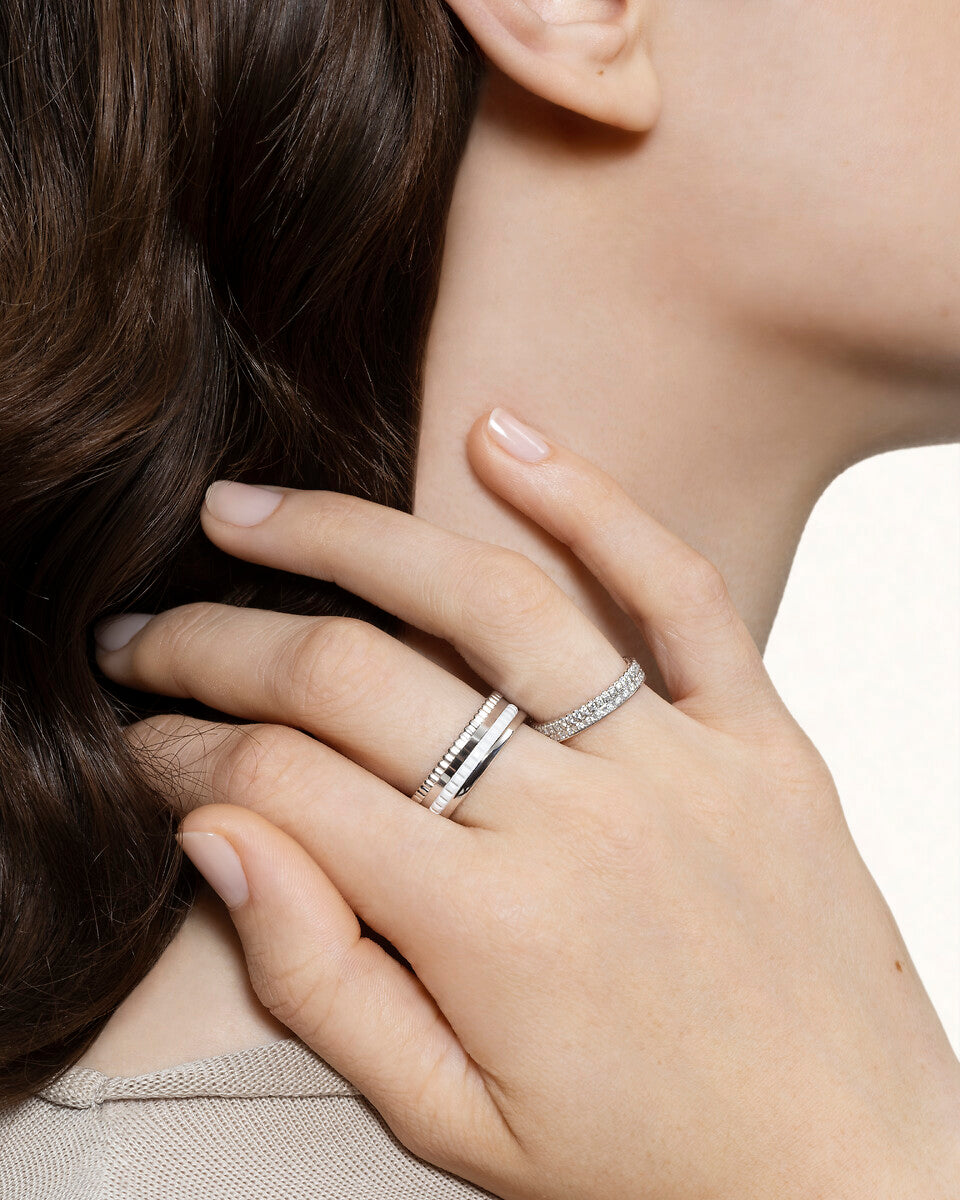 Bague quatre double white edition small