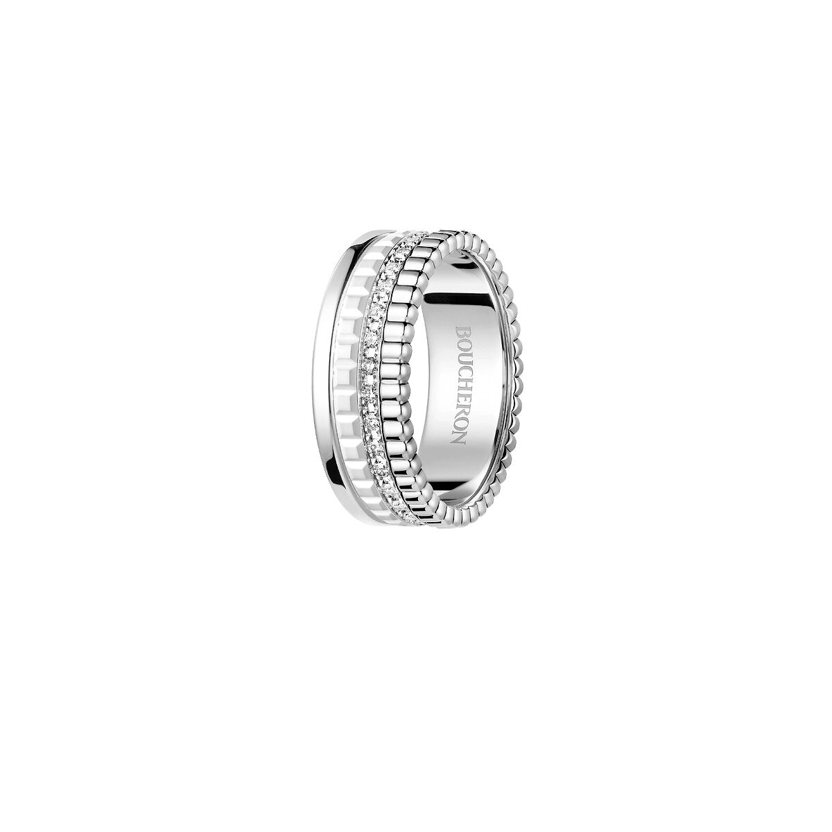 Bague quatre double white edition small