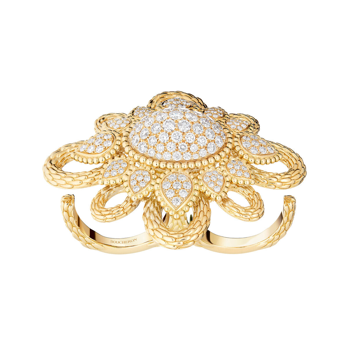 Bague double doigt serpent bohème vintage