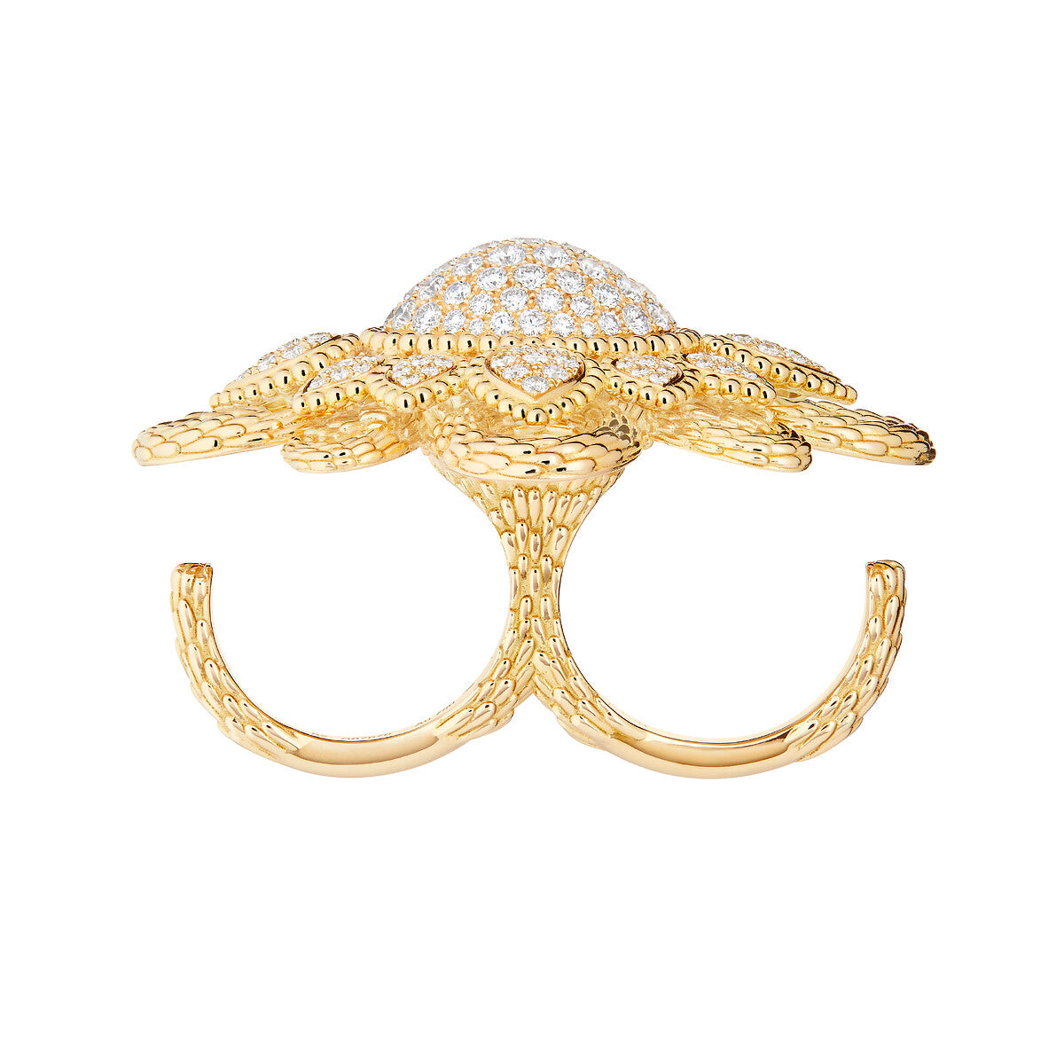 Bague double doigt serpent bohème vintage