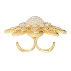 Bague double doigt serpent bohème vintage