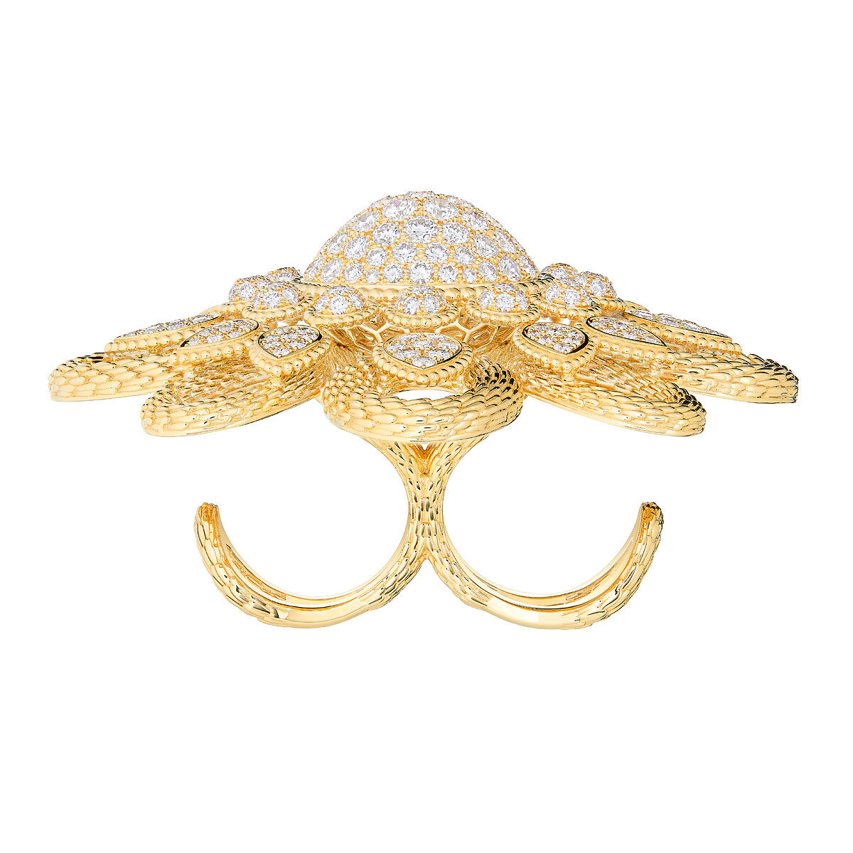 Bague double doigt serpent bohème vintage