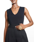 Bague double doigt serpent bohème vintage