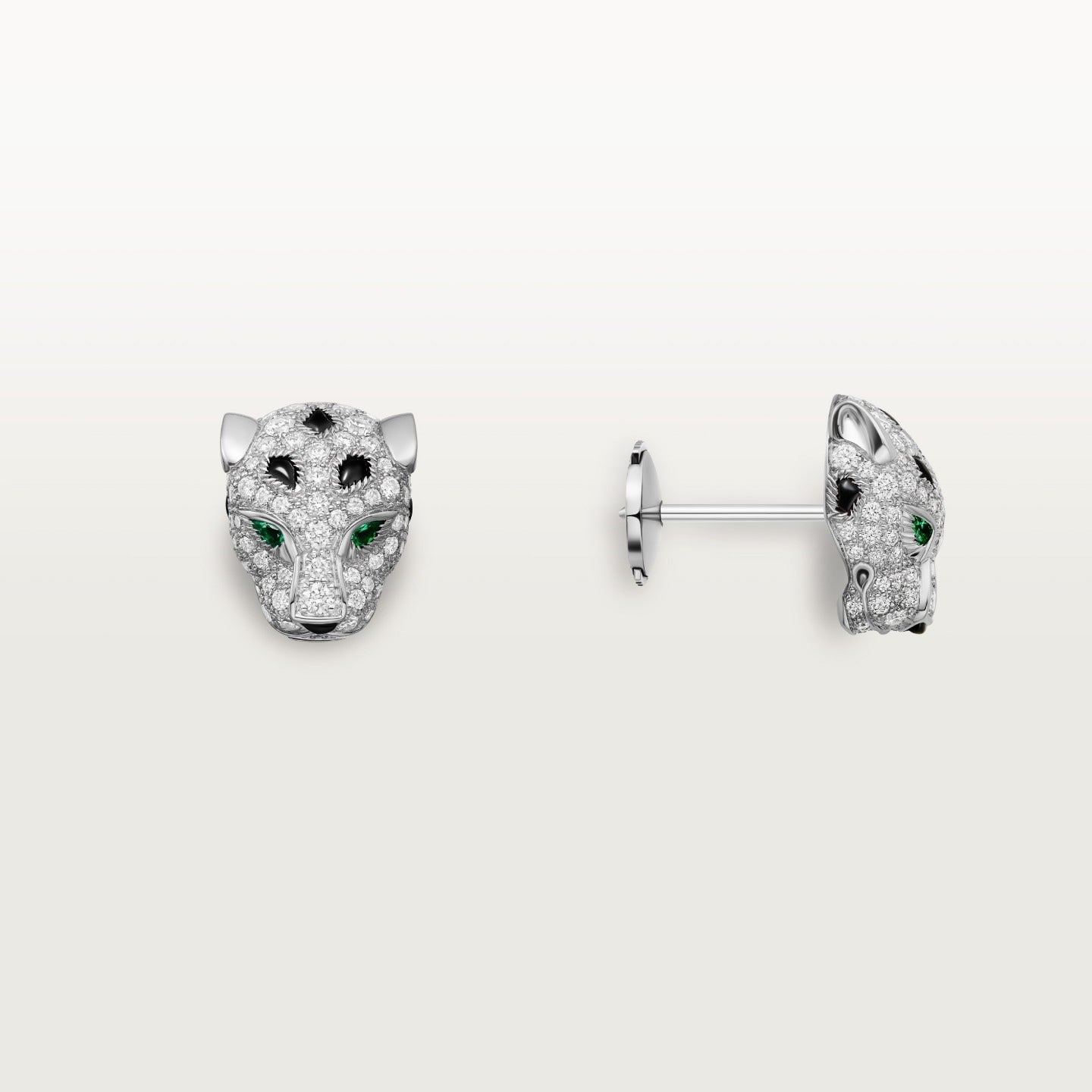 Puces d'oreilles Panthère de Cartier, pavées