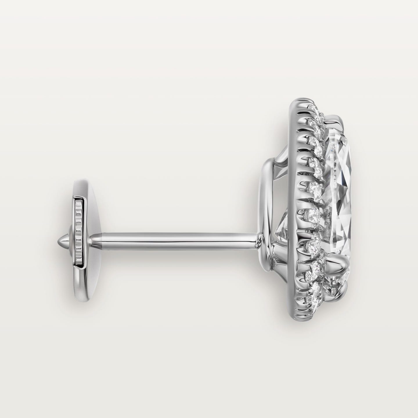 Puces d'oreilles Cartier Destinée, 2 diamants taille poire, pavées
