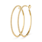 Créoles Perlée perles d'or, grand modèle