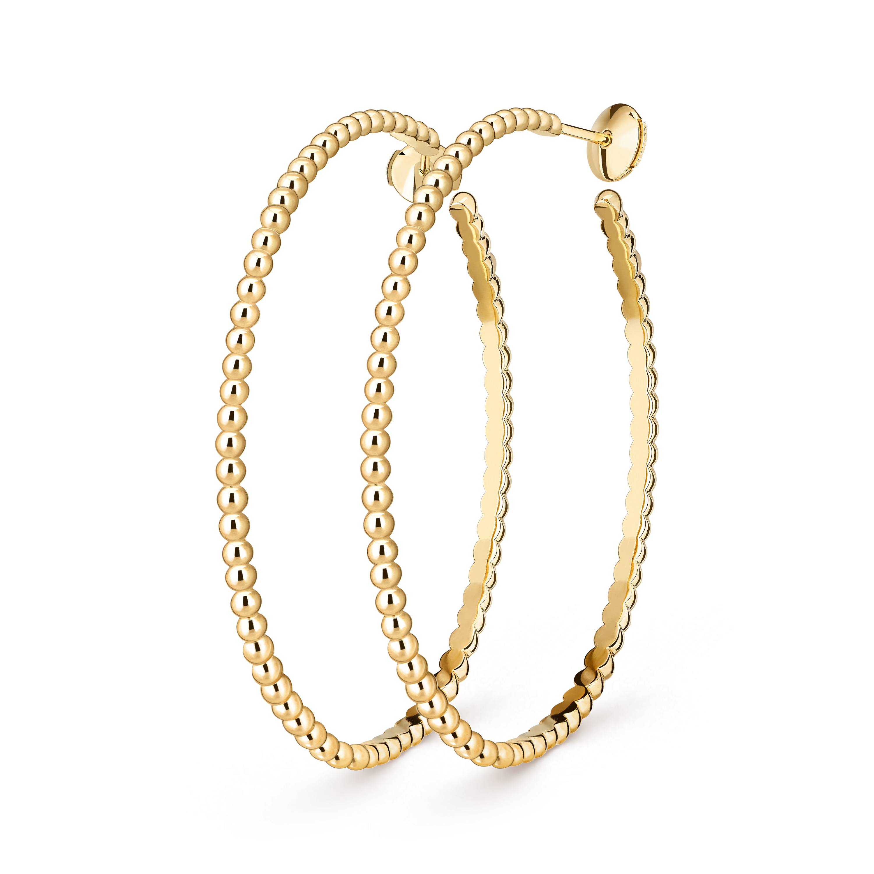 Créoles Perlée perles d'or, grand modèle