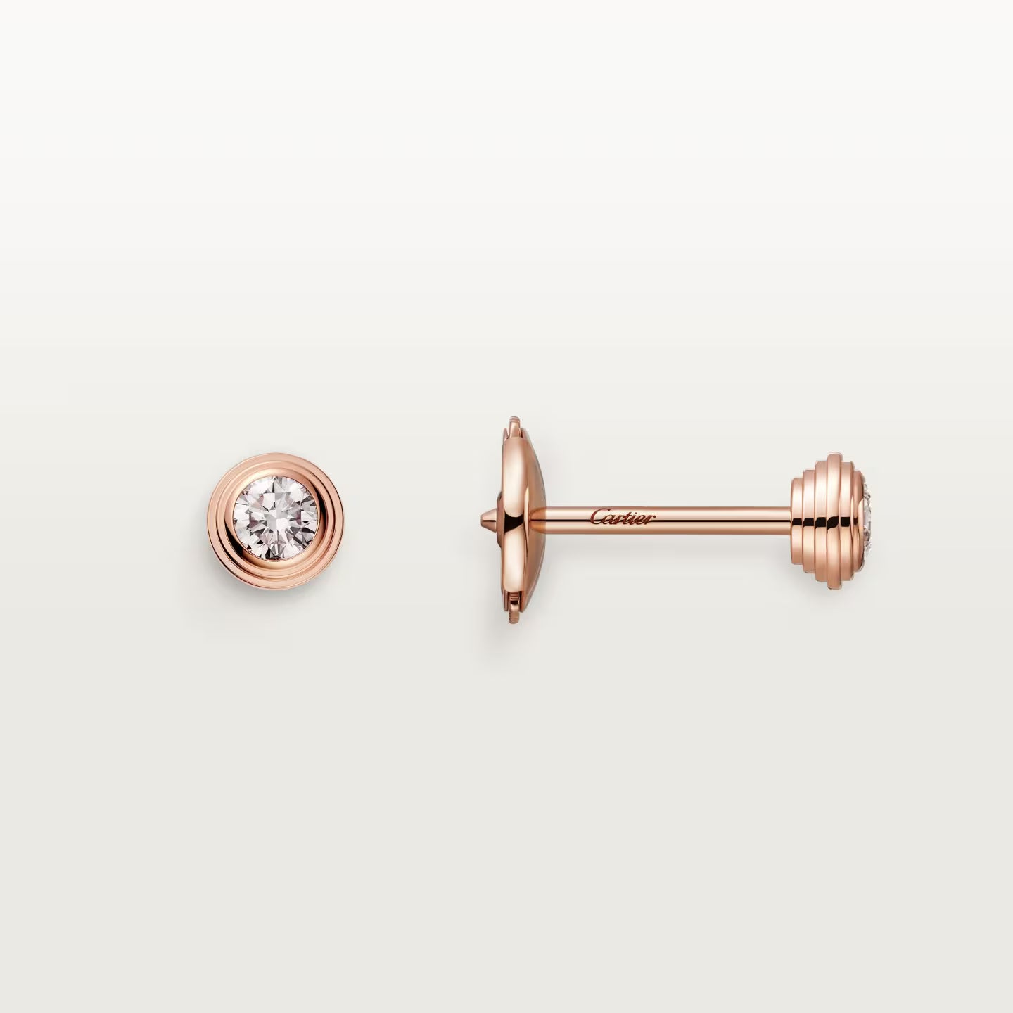Puces d'oreilles Cartier d'Amour, 2 diamants taille brillant, petit modèle