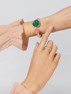 Bague duo Perlée diamants