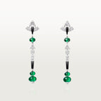 Boucles d'oreilles En Equilibre, émeraude, pavé