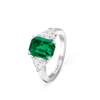 Solitaire Motifs Triangles Emeraude 2,87 cts