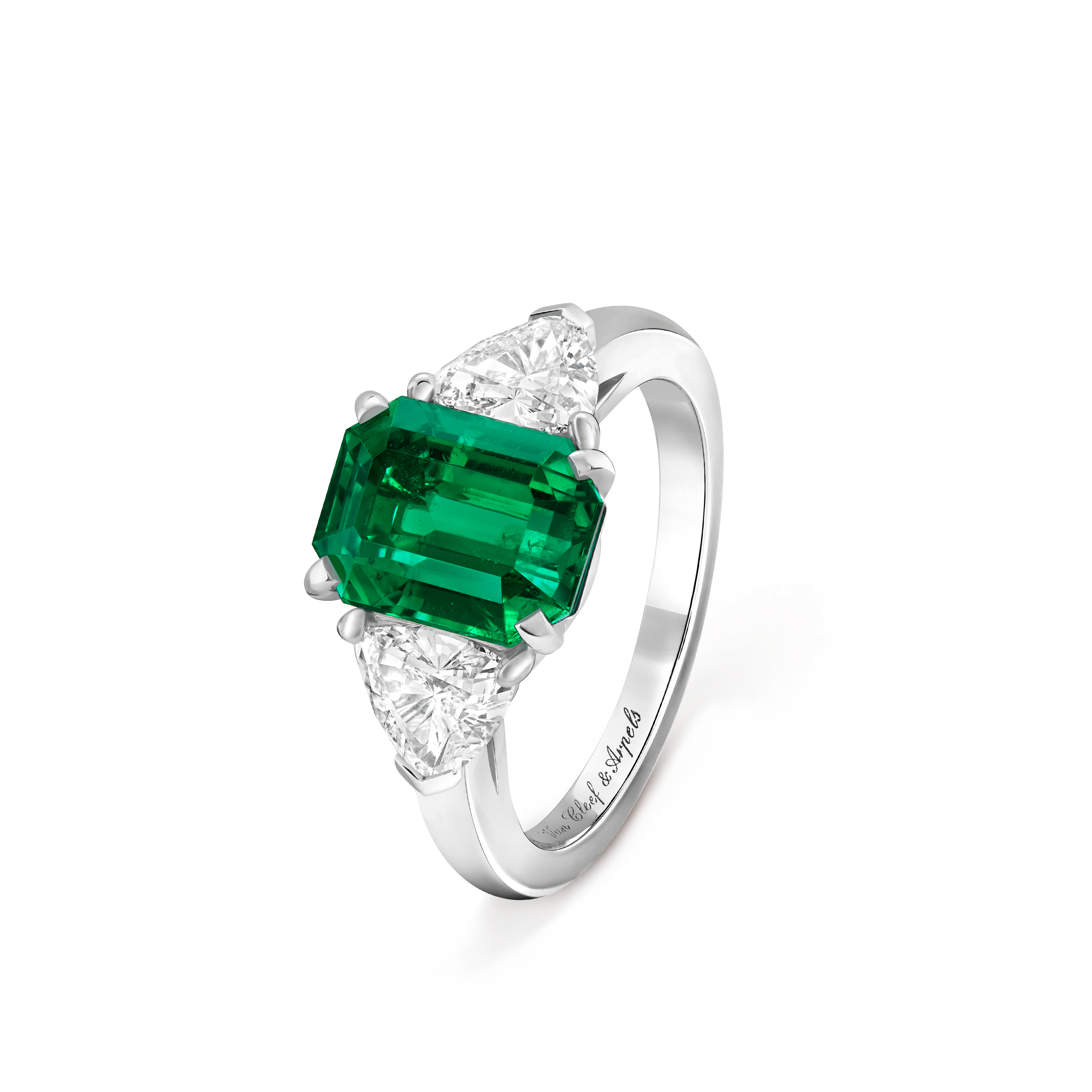 Solitaire Motifs Triangles Emeraude 2,87 cts