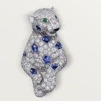Boucles d'oreilles Panthère de Cartier, saphir, pavées
