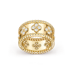 Bague Perlée trèfles, moyen modèle