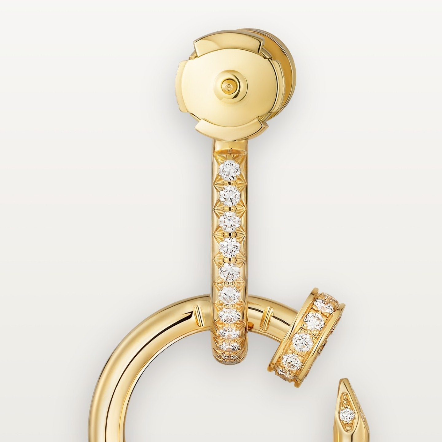 Boucles d'oreilles Juste un Clou, double, semi-pavées