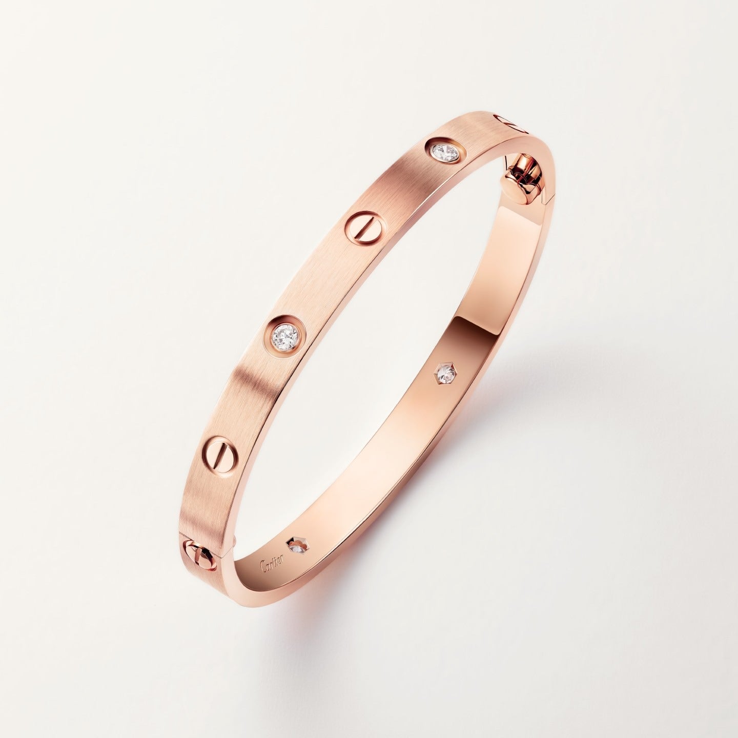 Bracelet LOVE, modèle classique, finition brossée, 4 diamants