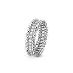 Bague Perlée diamants, 1 rang