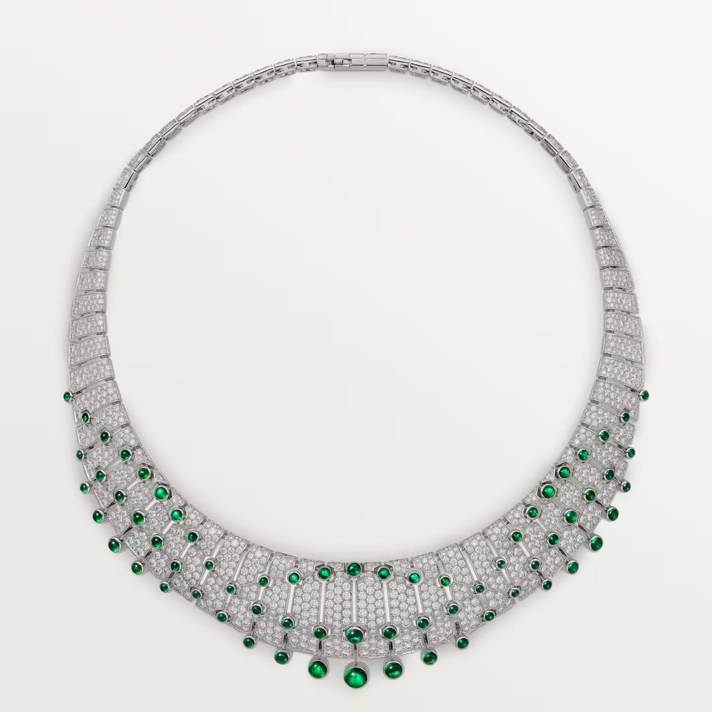 Collier Le Voyage Recommencé, émeraude, pavé