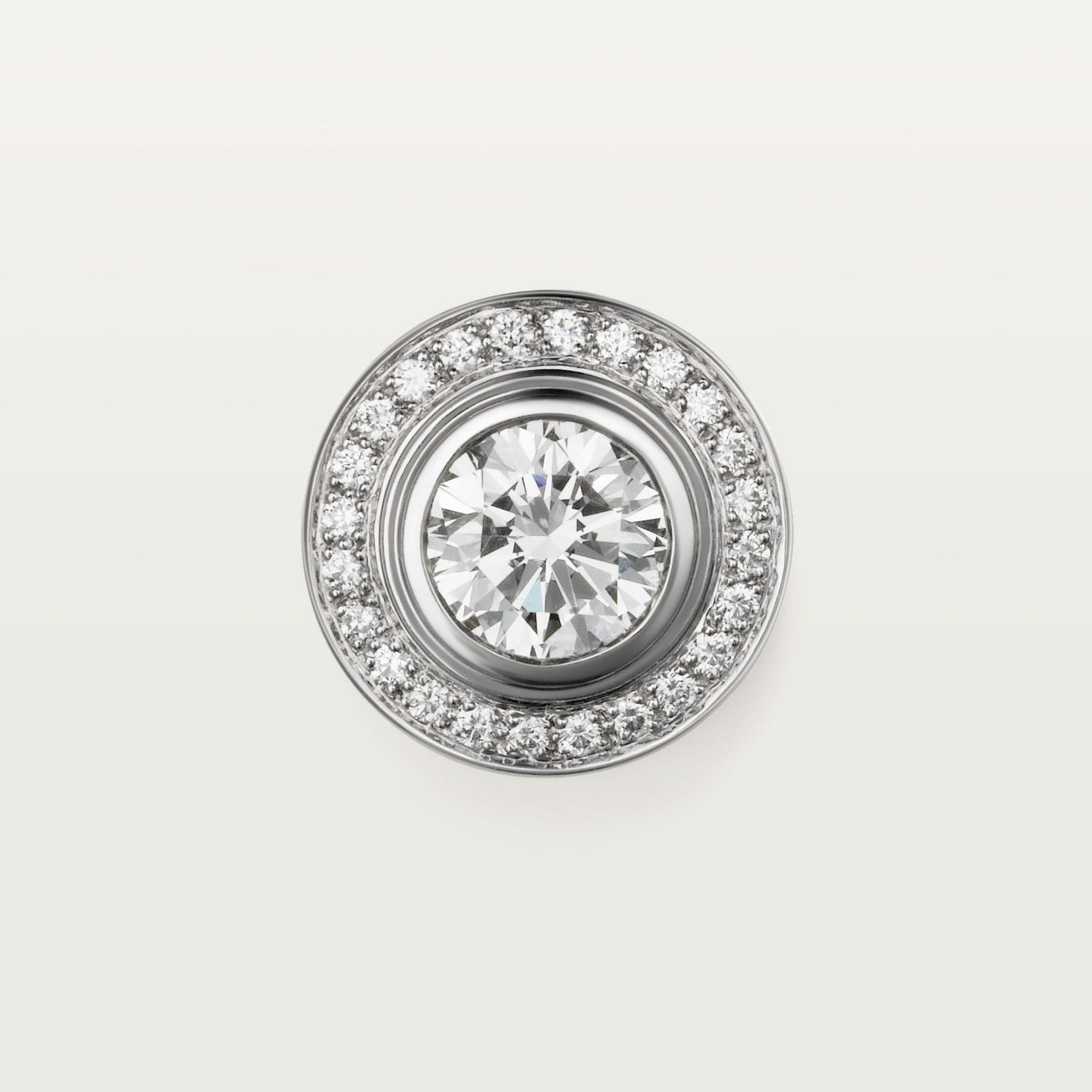 Puces d'oreilles Cartier d'Amour, 2 diamants taille brillant, pavées