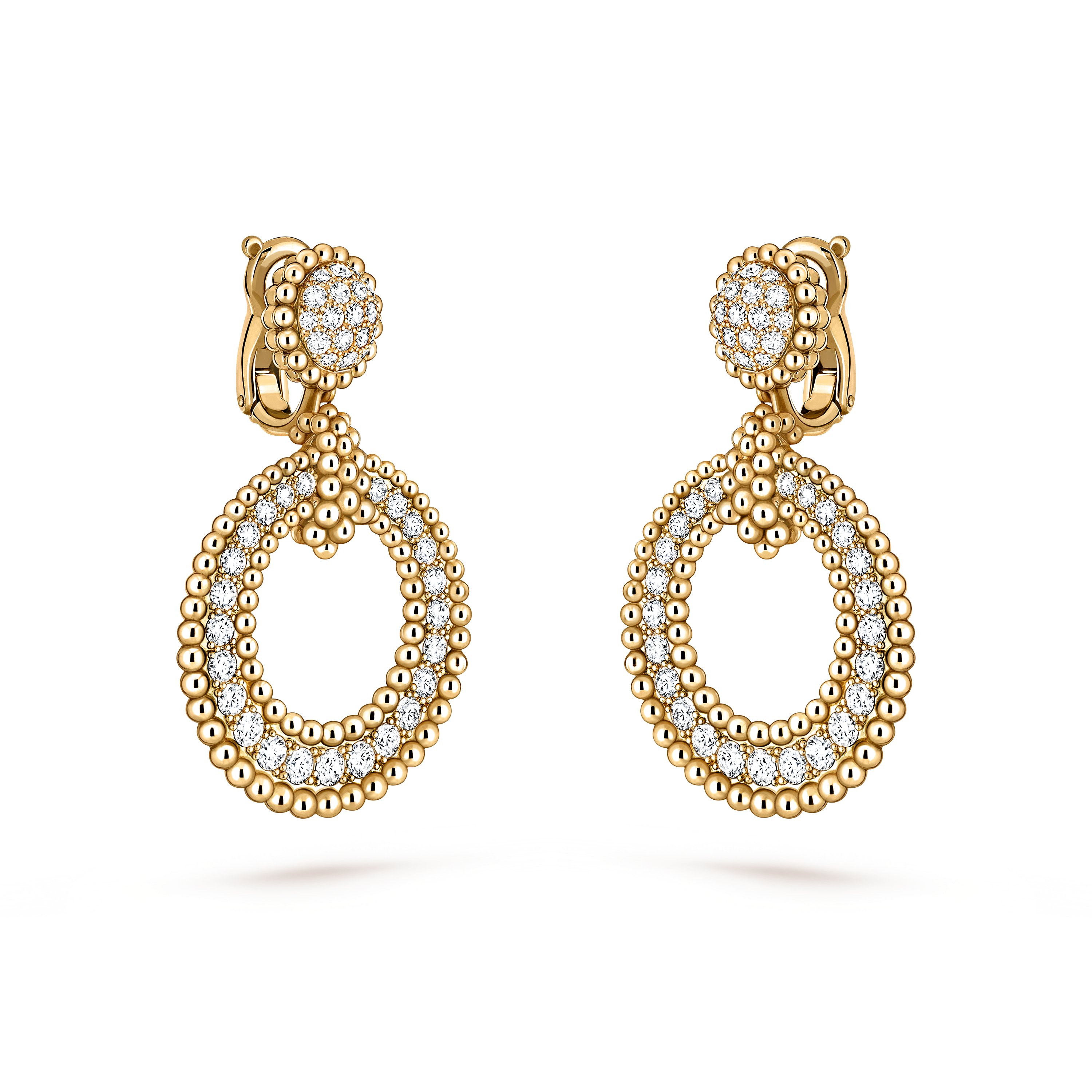 Boucles d'oreilles Perlée diamants
