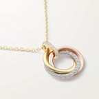 Pendentif Trinity, petit modèle, semi-pavé