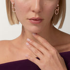 Boucles d'oreilles Juste un Clou, double, semi-pavées