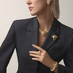 Boucles d'oreilles Faune et Flore de Cartier, diamants jaunes, oranges et bruns, pavées