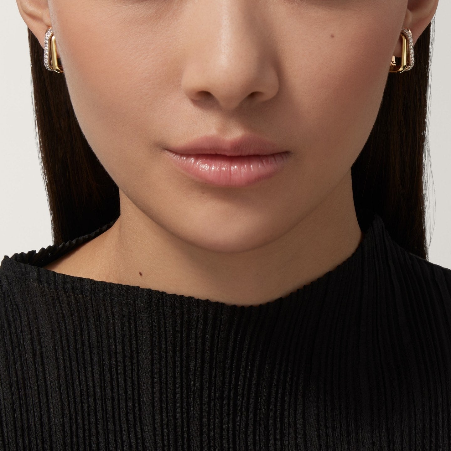 Boucles d'oreilles Trinity, de forme coussin, semi-pavées