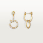 Boucles d'oreilles Juste un Clou, double, semi-pavées