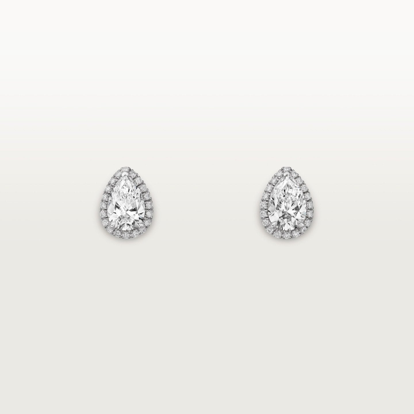 Puces d'oreilles Cartier Destinée, 2 diamants taille poire, pavées