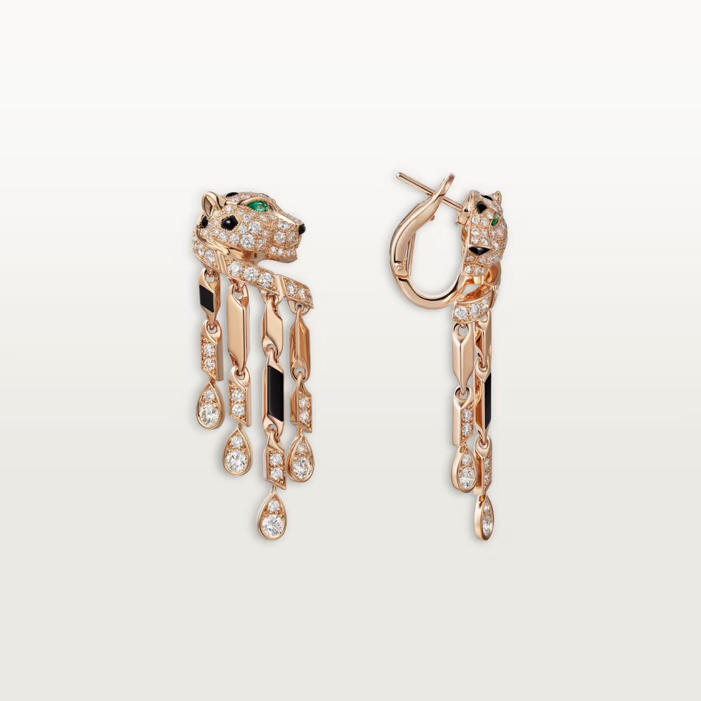 Boucles d'oreilles Panthère de Cartier, petit modèle, pavées