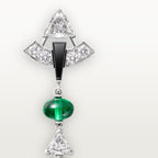 Boucles d'oreilles En Equilibre, émeraude, pavé