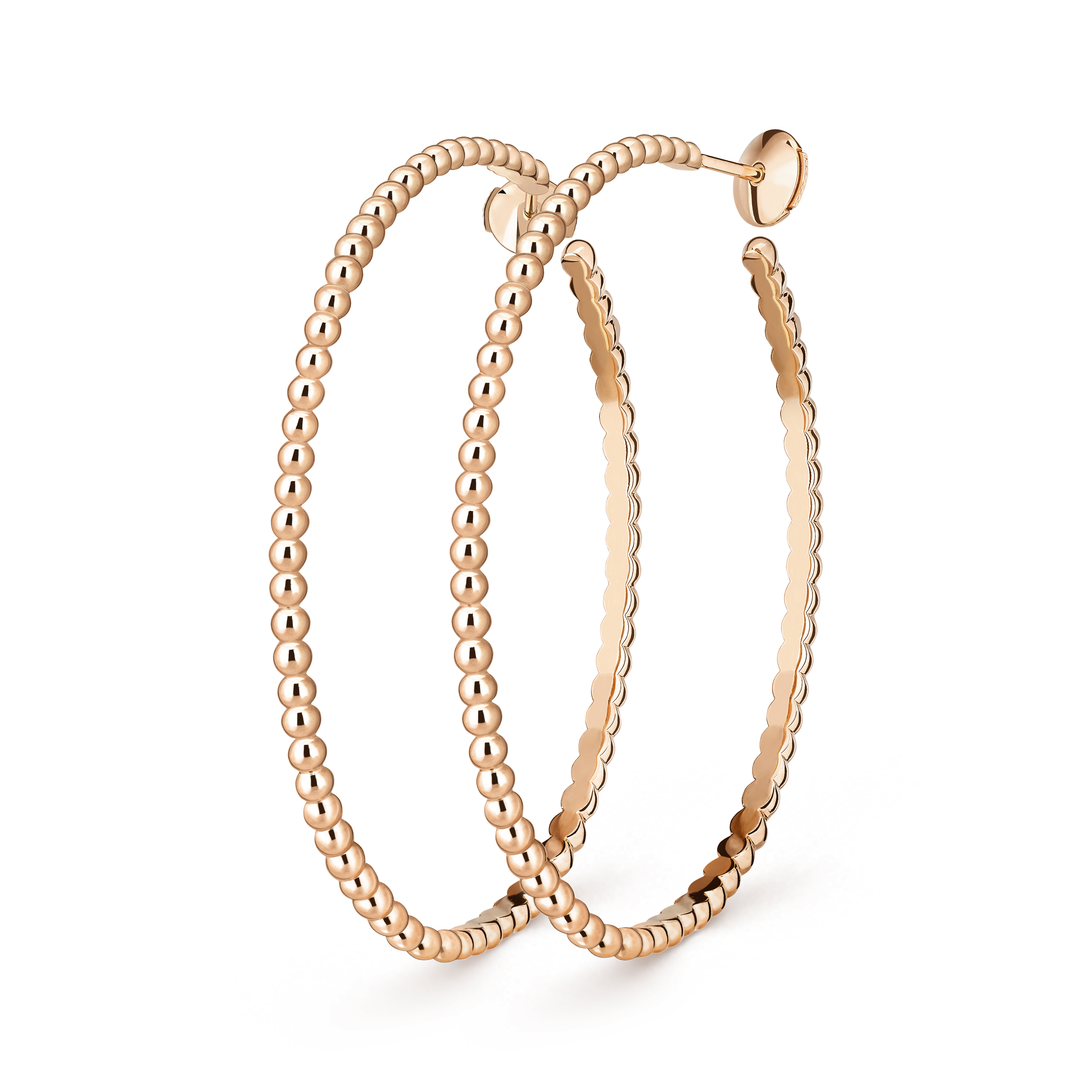 Créoles Perlée perles d’or, grand modèle