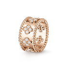Bague Perlée trèfles, moyen modèle