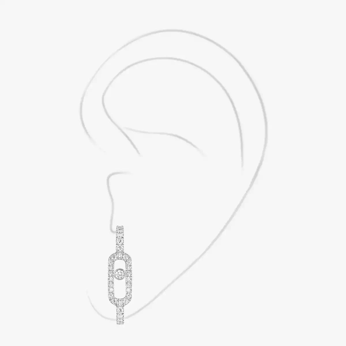 Mono boucle d'oreille pavée Move Uno