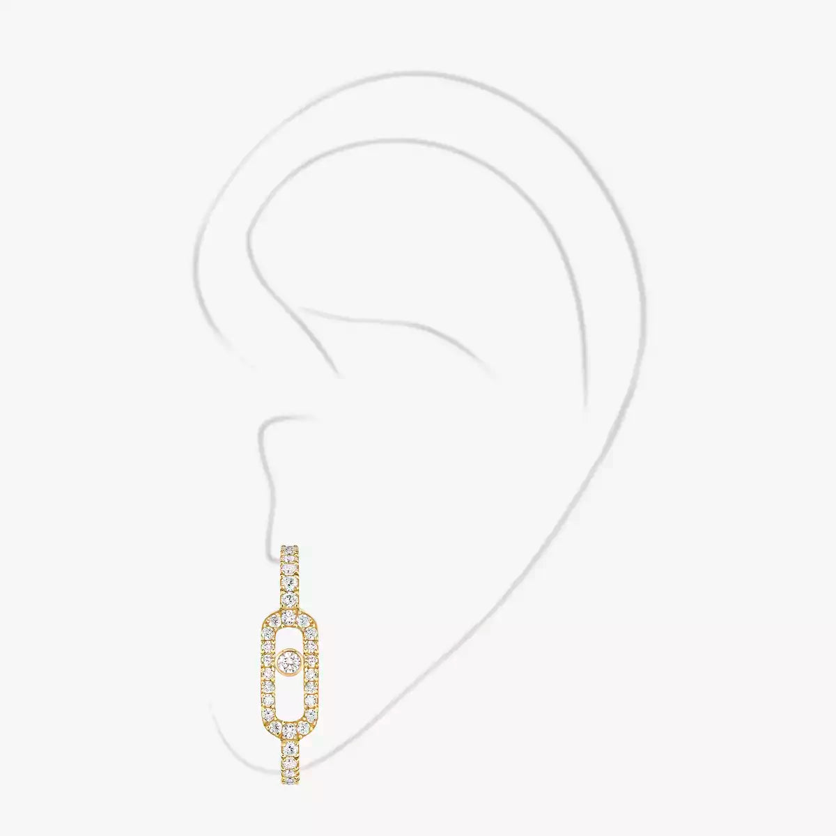 Mono boucle d'oreille pavée Move Uno