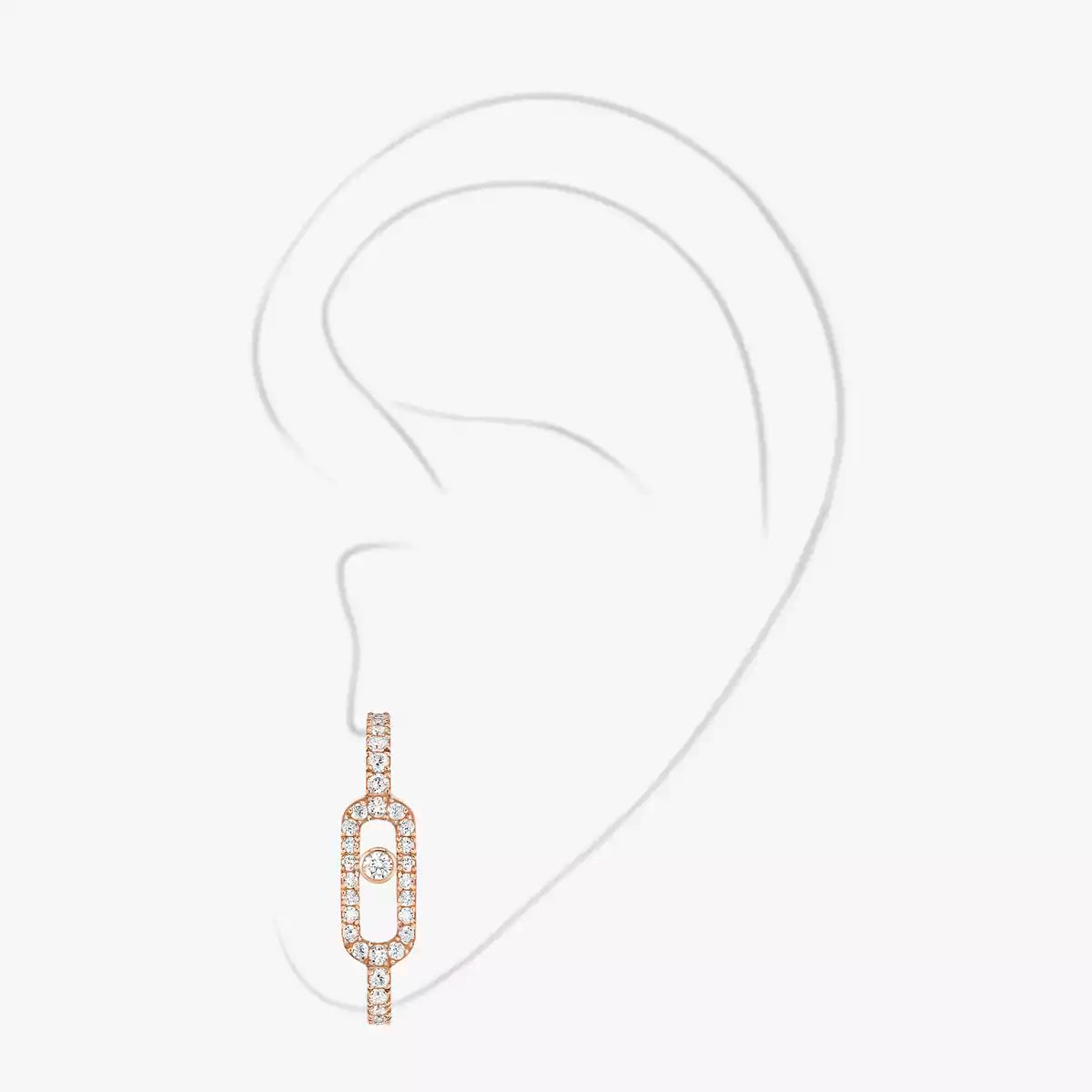 Mono boucle d'oreille pavée Move Uno