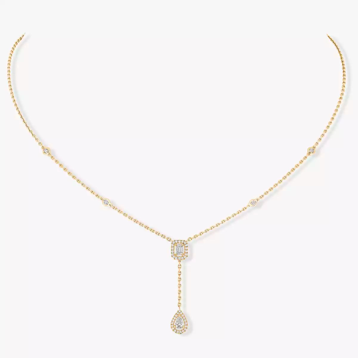 Collier cravate My Twin 0,10ct x2