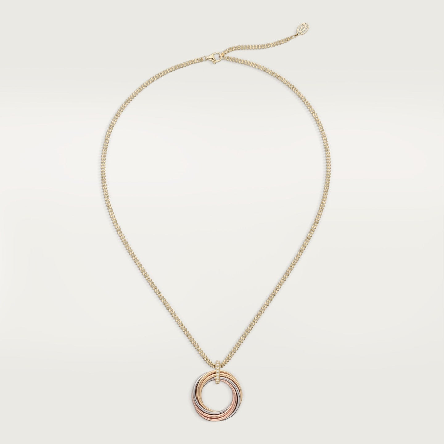 Pendentif Trinity, sept rangs, diamants