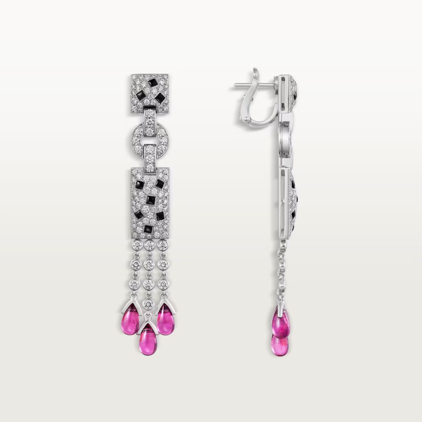 Boucles d'oreilles Panthère de Cartier, rubellite, pavées